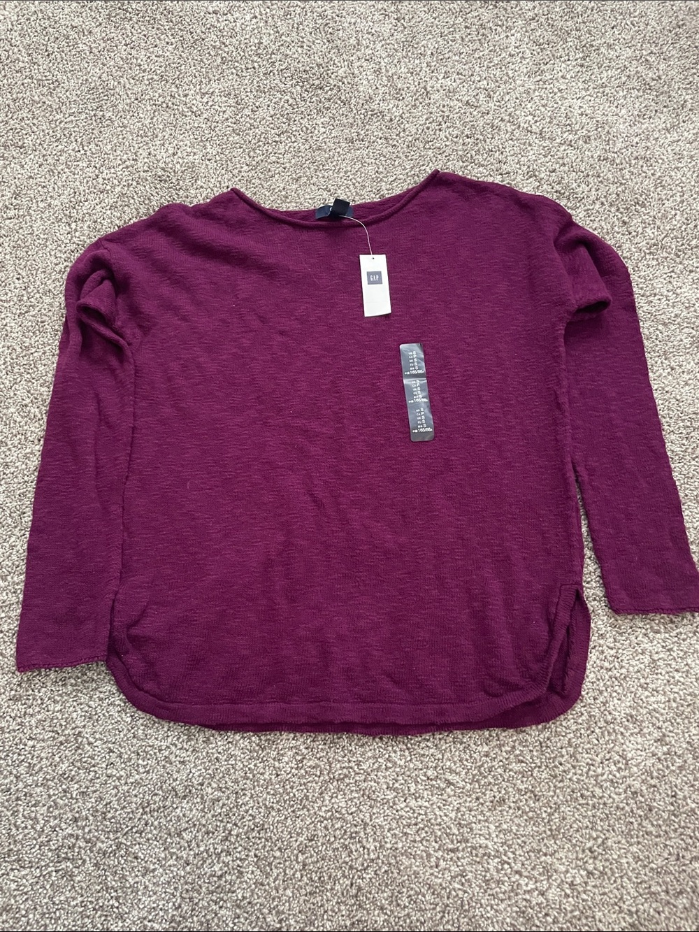 GAP Women's Long Sleeve Crewneck Tunic - Plum Wine